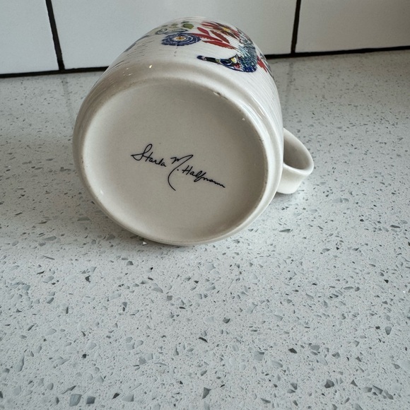 Anthropologie Starla M Halfmann Petal Palette Floral Monogram Letter J Mug - Picture 6 of 6